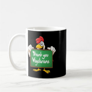 Thank You Vegetarians Cute Happy Chicken Cartoons Coffee Mug