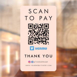 Thank you Venmo Scan to Pay QR Code Blush Pink