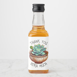 Thank You Vera Much   Cute Aloe Vera Pun Liquor Bottle Label