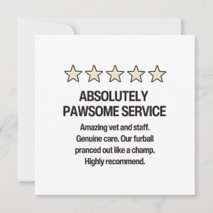 Thank You Vet Veterinarian Card