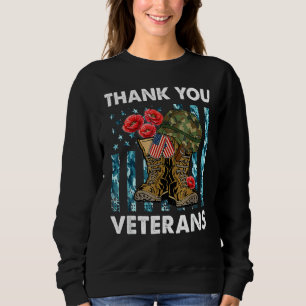 Thank You Veteran Combat Boots Flowers Veteran Da Sweatshirt