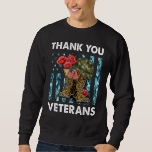 Thank You Veteran Combat Boots Flowers Veteran Da Sweatshirt