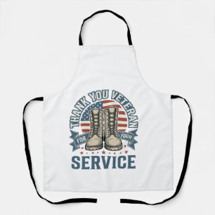 Thank You Veteran Patriotic Boots Service Shirt_1 Apron