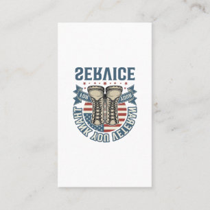 Thank You Veteran Patriotic Boots Service Shirt_1 Business Card
