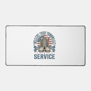 Thank You Veteran Patriotic Boots Service Shirt_1 Desk Mat