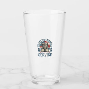 Thank You Veteran Patriotic Boots Service Shirt_1 Glass