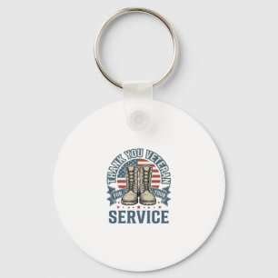 Thank You Veteran Patriotic Boots Service Shirt_1 Key Ring