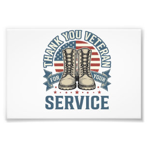 Thank You Veteran Patriotic Boots Service Shirt_1 Photo Print