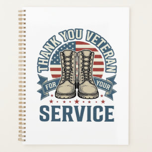 Thank You Veteran Patriotic Boots Service Shirt_1 Planner