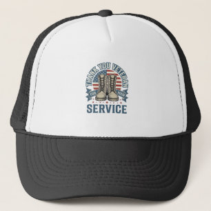 Thank You Veteran Patriotic Boots Service Shirt_1 Trucker Hat