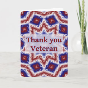 Thank You Veteran, Red White Blue Abstract Card