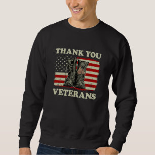 Thank You Veterans American Flag Combat Boots Vete Sweatshirt