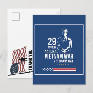Thank You Veterans American Flag Memorial Day Holiday Postcard