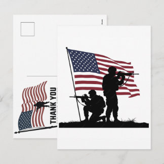 Thank You Veterans American Flag Memorial Day Holiday Postcard