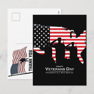 Thank You Veterans American Flag Memorial Day Holiday Postcard