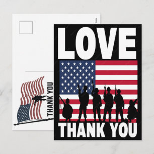 Thank You Veterans American Flag Memorial Day Holiday Postcard