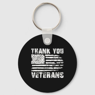 Thank You Veterans American Flag Proud Veteran  Key Ring