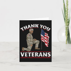Thank You Veterans American Us Flag Soldier Memori Card
