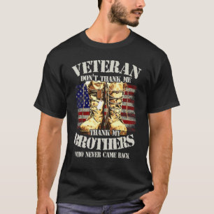 Thank You Veterans Brothers Combat Boots Dog Tags T-Shirt