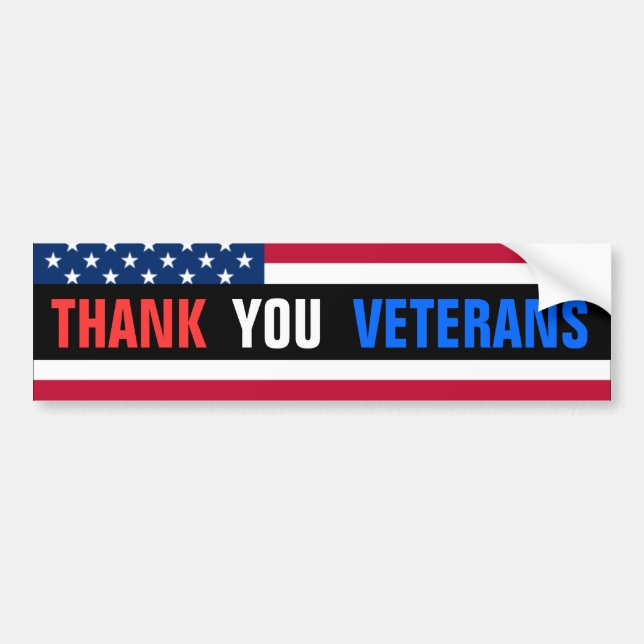 Thank You Veterans! Bumper Sticker (Front)