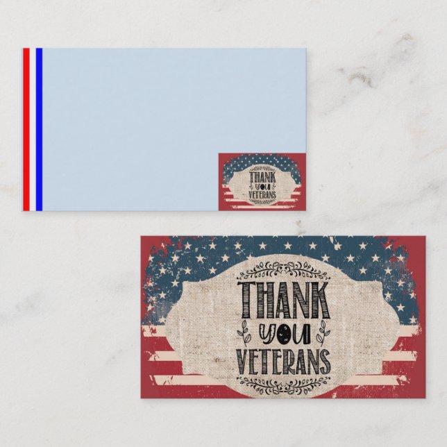 Thank You Veterans Business Card (Front/Back)