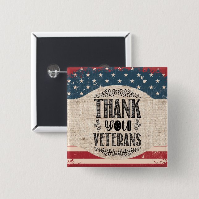Thank You Veterans Button (Front & Back)