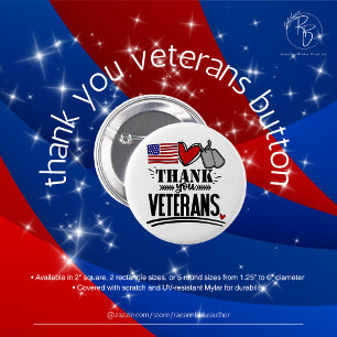 Thank You Veterans Button