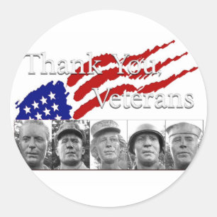 Thank You Veterans Classic Round Sticker