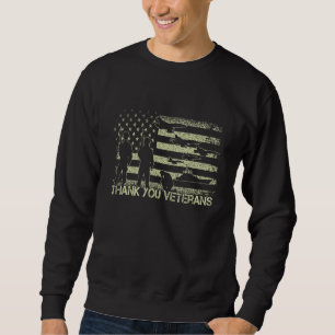 Thank You Veterans Combat Boots Poppy Flower Veter Sweatshirt