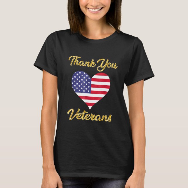 Thank You Veterans Combat Boots Poppy Flower Veter T-Shirt (Front)
