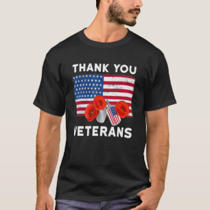 Thank you veterans combat boots poppy flower veter T-Shirt