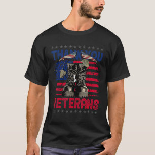 Thank You Veterans Combat Boots Poppy Flower Veter T-Shirt