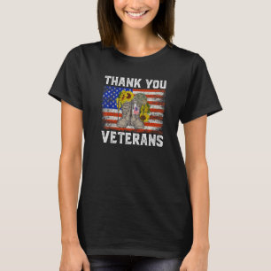 Thank You Veterans Combat Boots Sunflower Veteran  T-Shirt