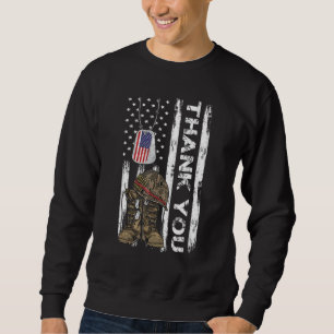 Thank You Veterans Combat Boots Veteran Day Americ Sweatshirt