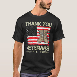 Thank You Veterans Combat Boots Veteran Day Americ T-Shirt