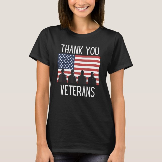 Thank You Veterans Combat Boots Veteran Day Americ T-Shirt (Front)