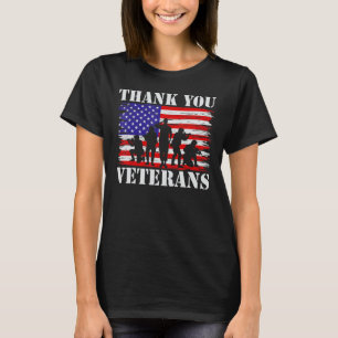 Thank You Veterans Day American Flag Military Army T-Shirt