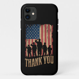 Thank You Veterans Day American Flag Vintage Case-Mate iPhone Case