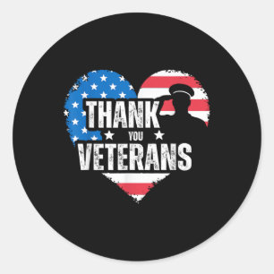 Thank You Veterans Day Memorial Day Partiotic Mili Classic Round Sticker