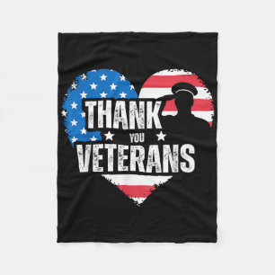 Thank You Veterans Day Memorial Day Partiotic Mili Fleece Blanket
