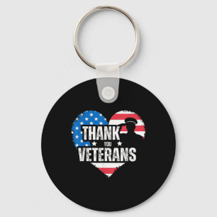 Thank You Veterans Day Memorial Day Partiotic Mili Key Ring