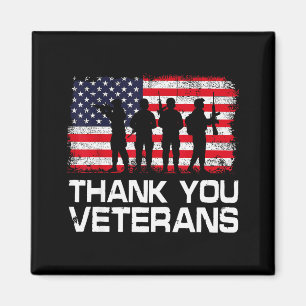 Thank You Veterans Day Usa Flag Patriotic Soldier  Magnet