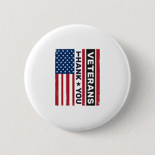 Thank You Veterans Distressed Flag Vector Design_1 6 Cm Round Badge