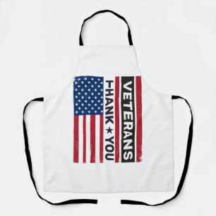 Thank You Veterans Distressed Flag Vector Design_1 Apron