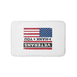 Thank You Veterans Distressed Flag Vector Design_1 Bath Mat