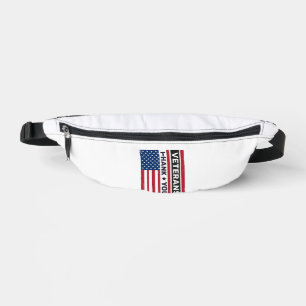 Thank You Veterans Distressed Flag Vector Design_1 Bum Bags