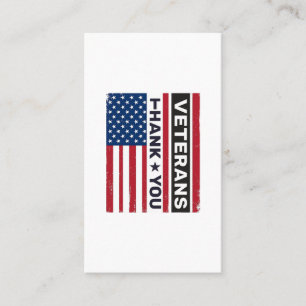 Thank You Veterans Distressed Flag Vector Design_1 Business Card