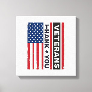 Thank You Veterans Distressed Flag Vector Design_1 Canvas Print
