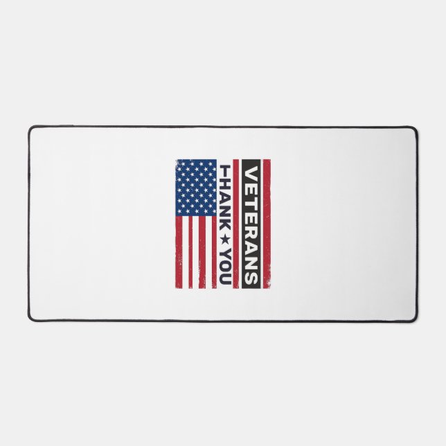 Thank You Veterans Distressed Flag Vector Design_1 Desk Mat (Front)