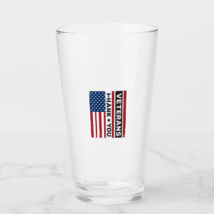 Thank You Veterans Distressed Flag Vector Design_1 Glass